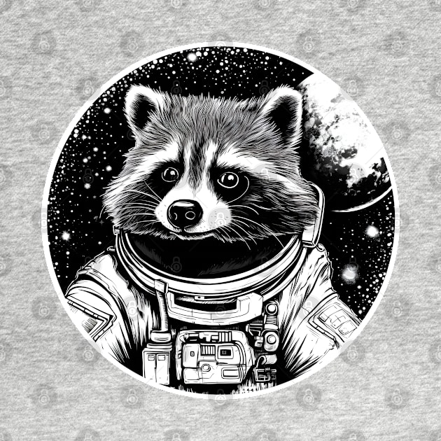 Raccoon astronaut by beangeerie